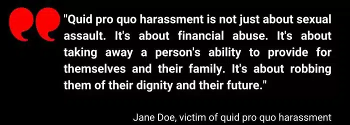 Quotes on Financial Effects of Quid Pro Quo Harassment 1